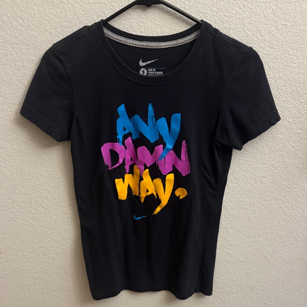 Nike Black Tee with Vibrant Graphic